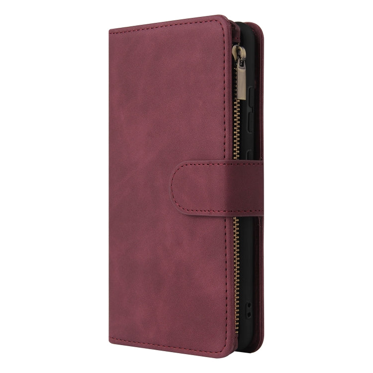 For Samsung Galaxy A32 4G Multifunctional Frosted Zipper Wallet Leather Phone Case