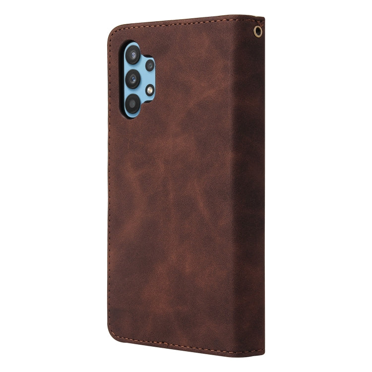 For Samsung Galaxy A32 4G Multifunctional Frosted Zipper Wallet Leather Phone Case