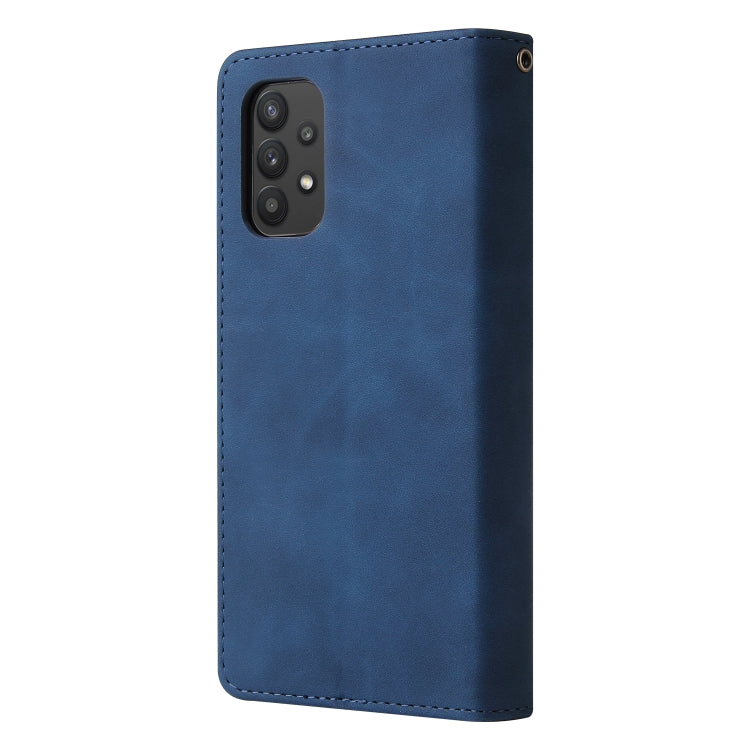 For Samsung Galaxy A32 5G Multifunctional Frosted Zipper Wallet Leather Phone Case