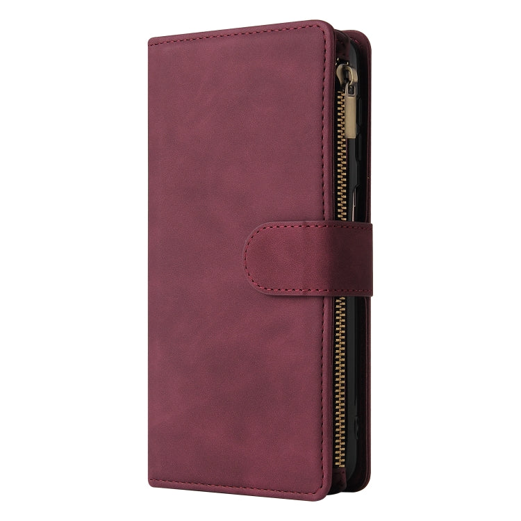 For Samsung Galaxy A32 5G Multifunctional Frosted Zipper Wallet Leather Phone Case