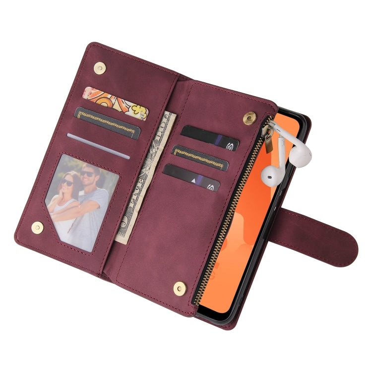 For Samsung Galaxy A32 5G Multifunctional Frosted Zipper Wallet Leather Phone Case