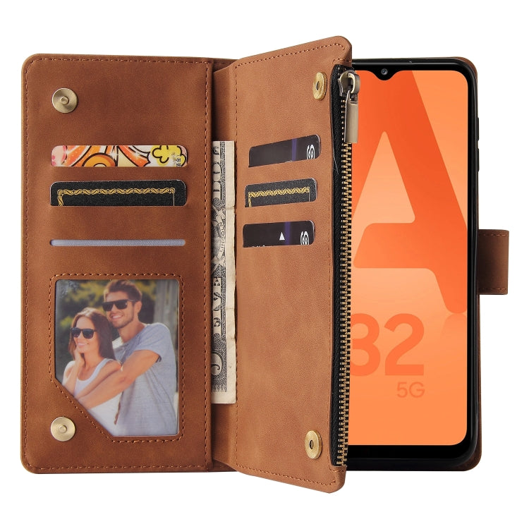 For Samsung Galaxy A32 5G Multifunctional Frosted Zipper Wallet Leather Phone Case