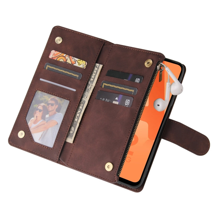 For Samsung Galaxy A32 5G Multifunctional Frosted Zipper Wallet Leather Phone Case