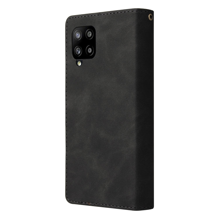 For Samsung Galaxy A42 5G Multifunctional Frosted Zipper Wallet Leather Phone Case