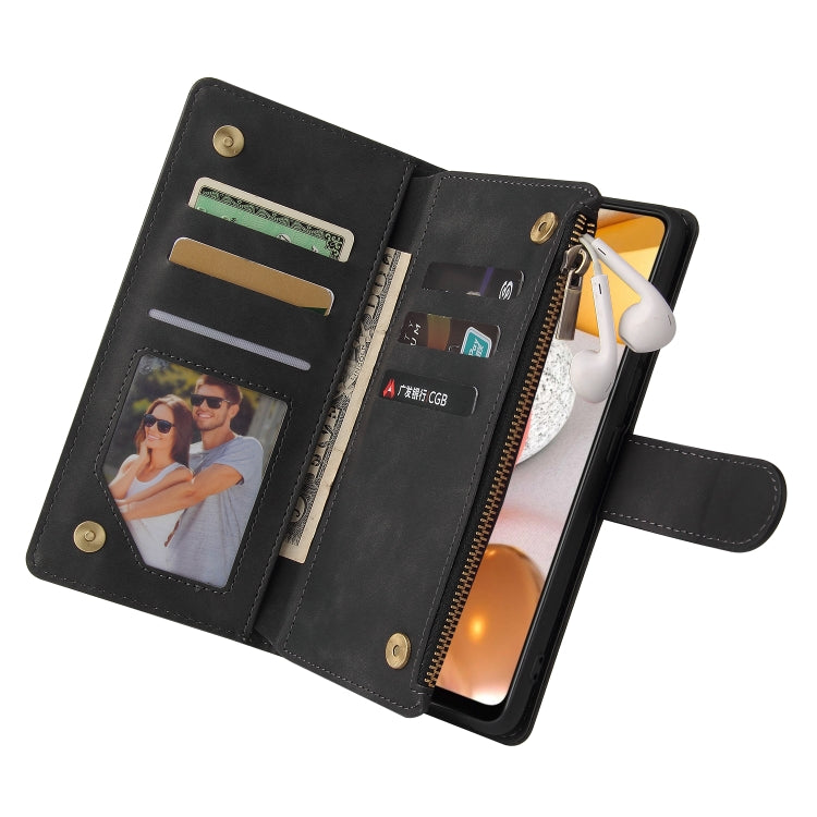 For Samsung Galaxy A42 5G Multifunctional Frosted Zipper Wallet Leather Phone Case
