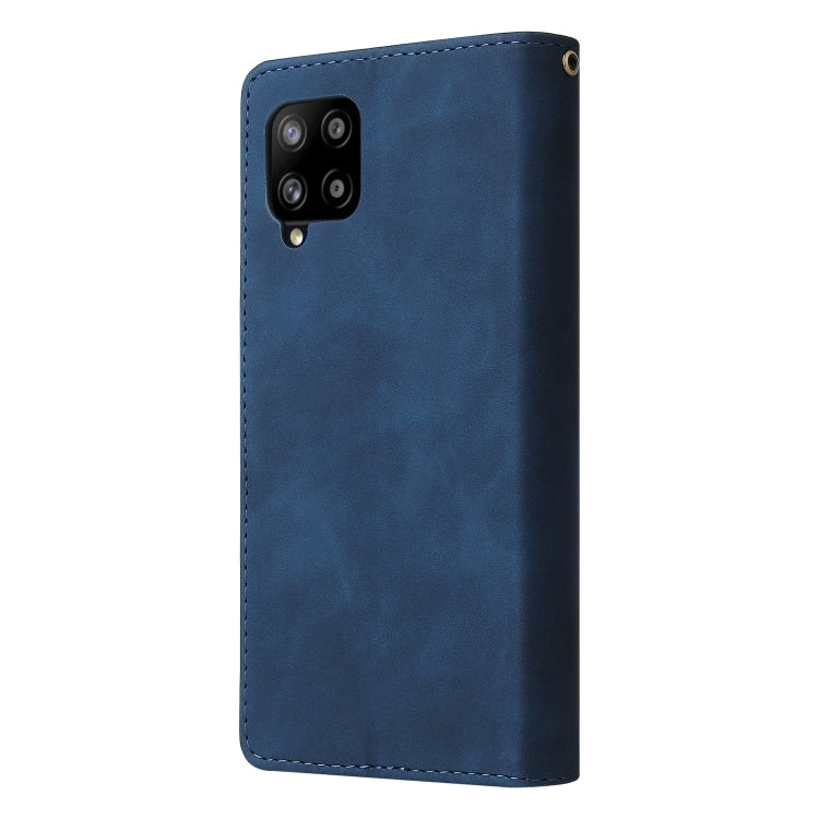 For Samsung Galaxy A42 5G Multifunctional Frosted Zipper Wallet Leather Phone Case
