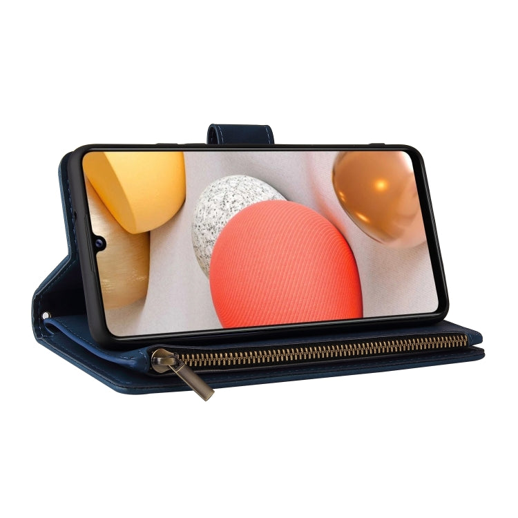For Samsung Galaxy A42 5G Multifunctional Frosted Zipper Wallet Leather Phone Case