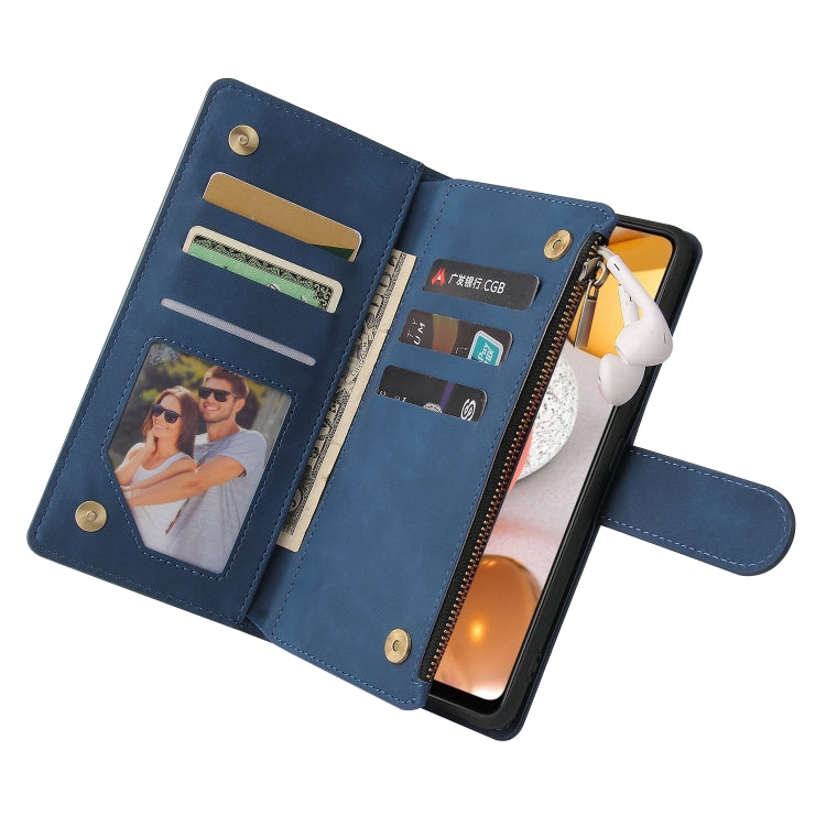 For Samsung Galaxy A42 5G Multifunctional Frosted Zipper Wallet Leather Phone Case