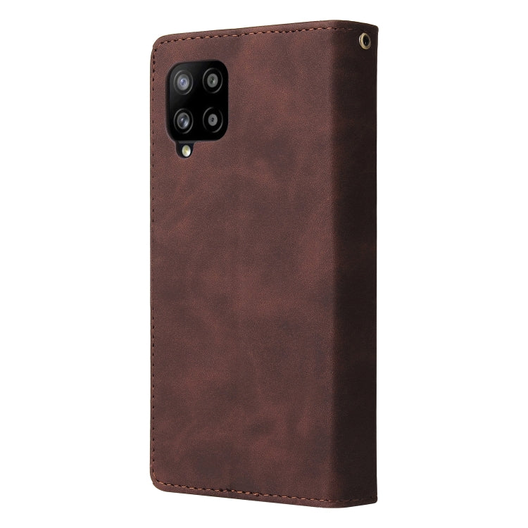 For Samsung Galaxy A42 5G Multifunctional Frosted Zipper Wallet Leather Phone Case