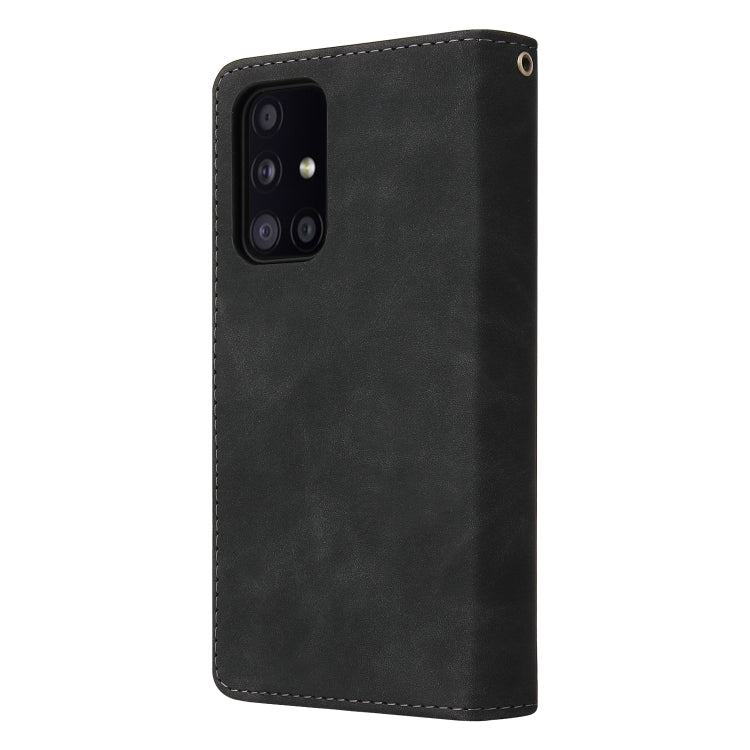 For Samsung Galaxy A52 5G Multifunctional Frosted Zipper Wallet Leather Phone Case