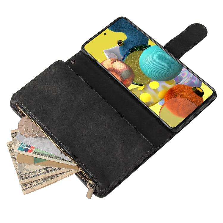 For Samsung Galaxy A52 5G Multifunctional Frosted Zipper Wallet Leather Phone Case