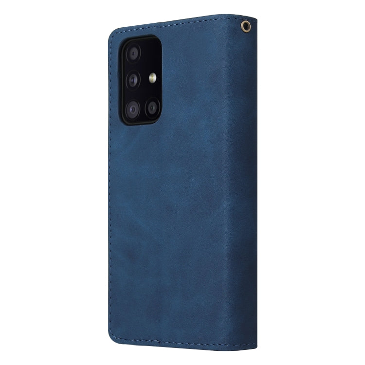 For Samsung Galaxy A52 5G Multifunctional Frosted Zipper Wallet Leather Phone Case