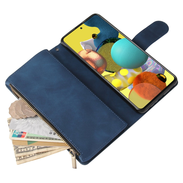 For Samsung Galaxy A52 5G Multifunctional Frosted Zipper Wallet Leather Phone Case