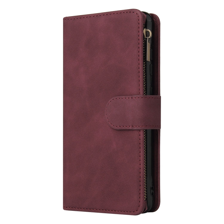 For Samsung Galaxy A52 5G Multifunctional Frosted Zipper Wallet Leather Phone Case
