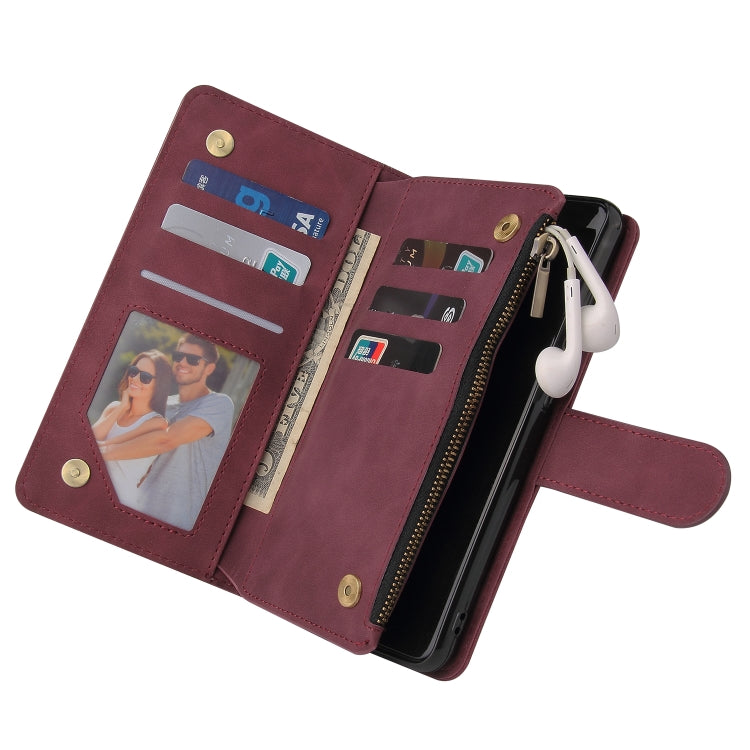 For Samsung Galaxy A52 5G Multifunctional Frosted Zipper Wallet Leather Phone Case