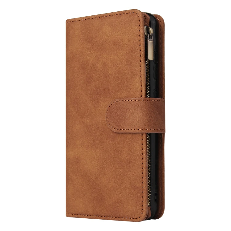 For Samsung Galaxy A52 5G Multifunctional Frosted Zipper Wallet Leather Phone Case