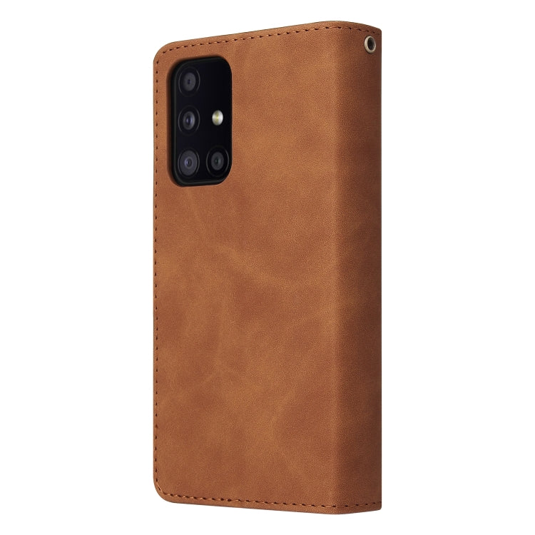 For Samsung Galaxy A52 5G Multifunctional Frosted Zipper Wallet Leather Phone Case
