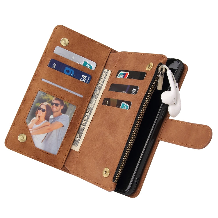 For Samsung Galaxy A52 5G Multifunctional Frosted Zipper Wallet Leather Phone Case