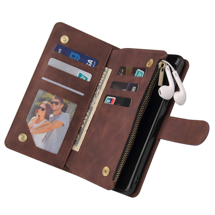 For Samsung Galaxy A52 5G Multifunctional Frosted Zipper Wallet Leather Phone Case
