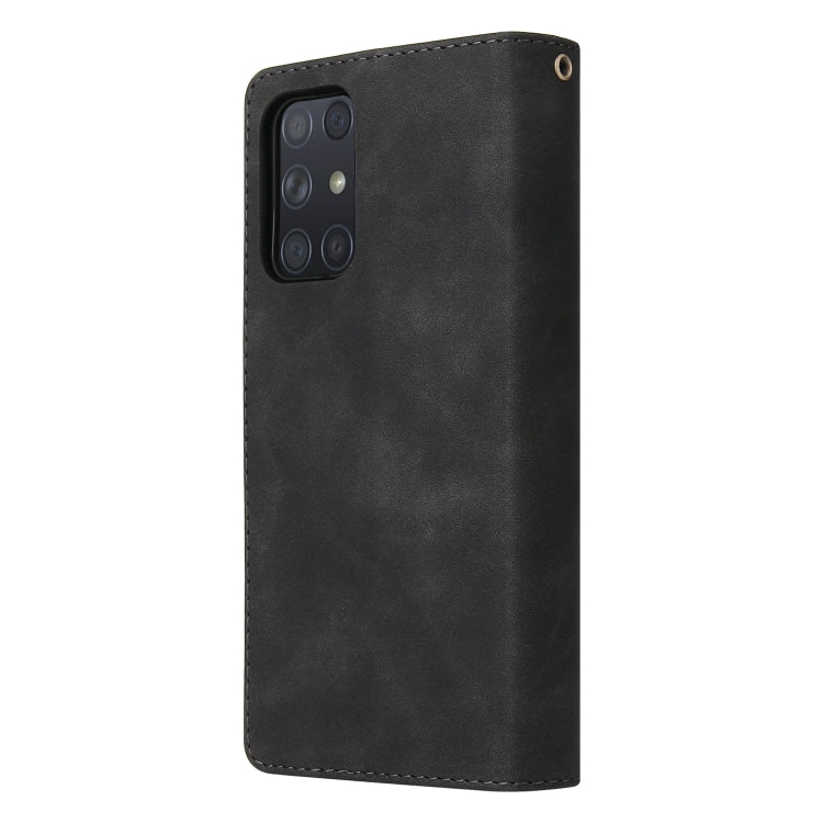 For Samsung Galaxy A72 5G Multifunctional Frosted Zipper Wallet Leather Phone Case