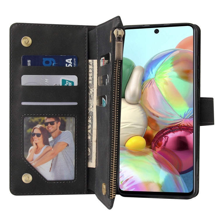 For Samsung Galaxy A72 5G Multifunctional Frosted Zipper Wallet Leather Phone Case