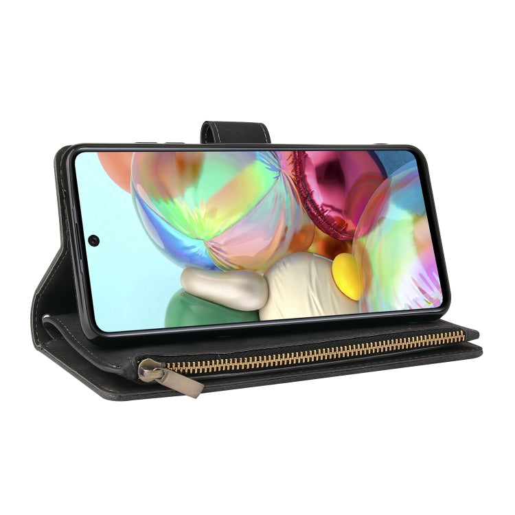 For Samsung Galaxy A72 5G Multifunctional Frosted Zipper Wallet Leather Phone Case