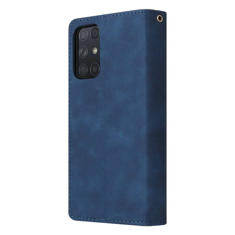 For Samsung Galaxy A72 5G Multifunctional Frosted Zipper Wallet Leather Phone Case