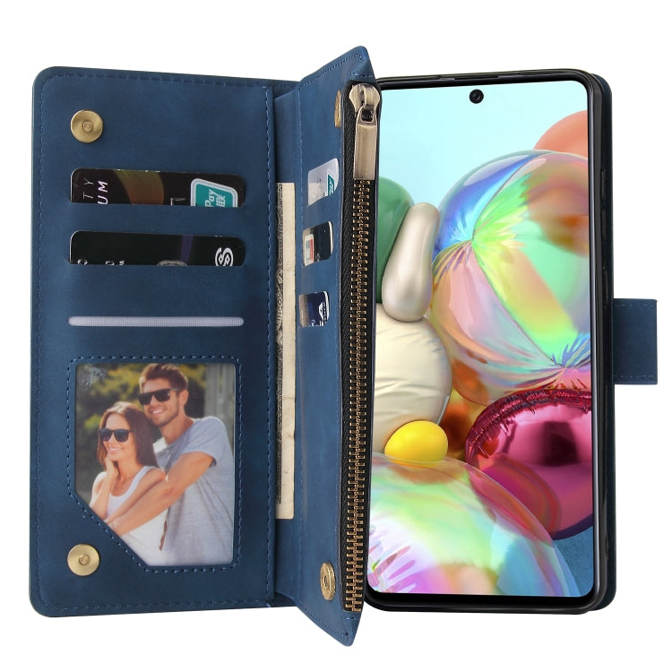 For Samsung Galaxy A72 5G Multifunctional Frosted Zipper Wallet Leather Phone Case