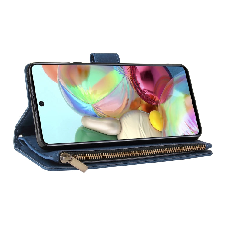 For Samsung Galaxy A72 5G Multifunctional Frosted Zipper Wallet Leather Phone Case