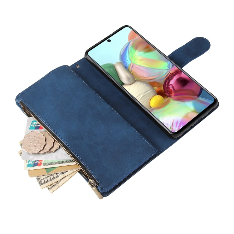 For Samsung Galaxy A72 5G Multifunctional Frosted Zipper Wallet Leather Phone Case