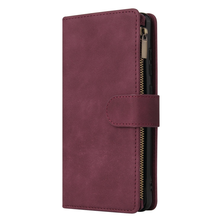 For Samsung Galaxy A72 5G Multifunctional Frosted Zipper Wallet Leather Phone Case