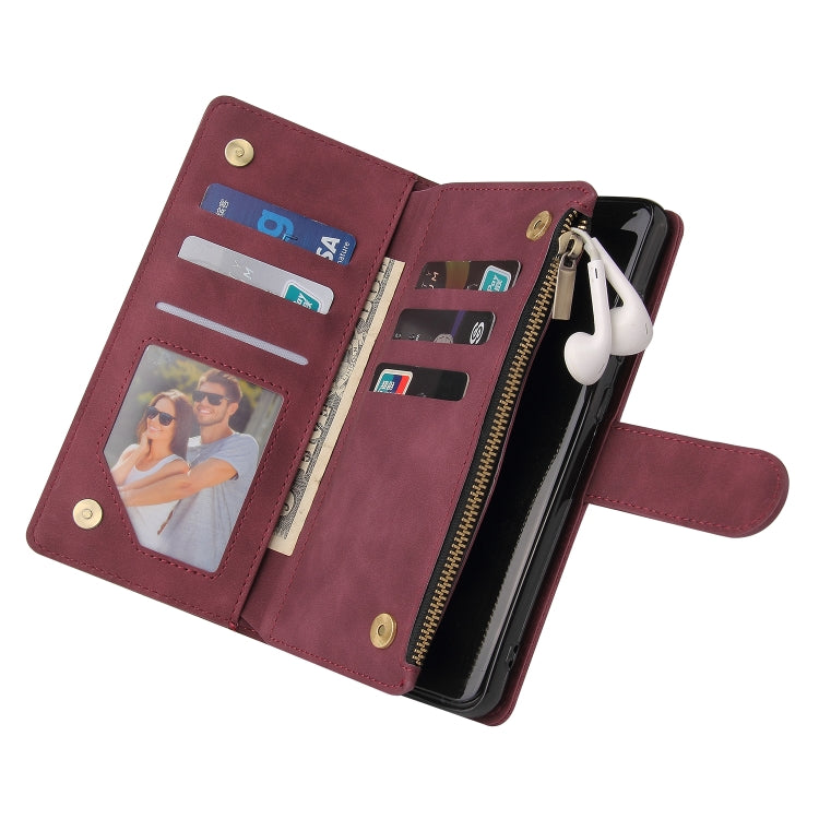 For Samsung Galaxy A72 5G Multifunctional Frosted Zipper Wallet Leather Phone Case