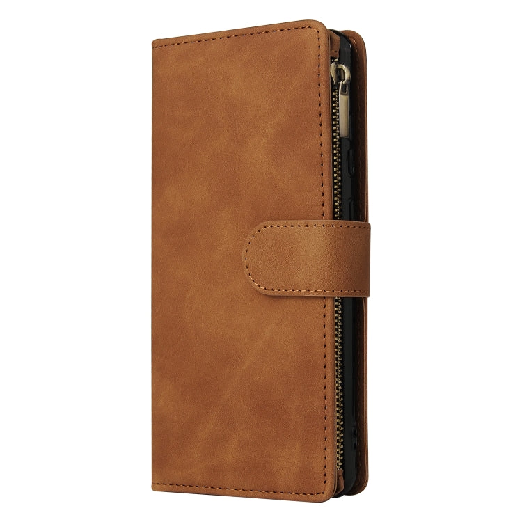 For Samsung Galaxy A72 5G Multifunctional Frosted Zipper Wallet Leather Phone Case