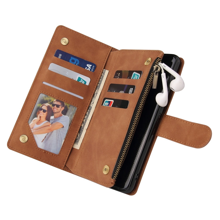 For Samsung Galaxy A72 5G Multifunctional Frosted Zipper Wallet Leather Phone Case