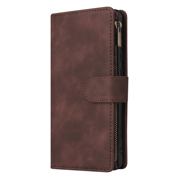 For Samsung Galaxy A72 5G Multifunctional Frosted Zipper Wallet Leather Phone Case