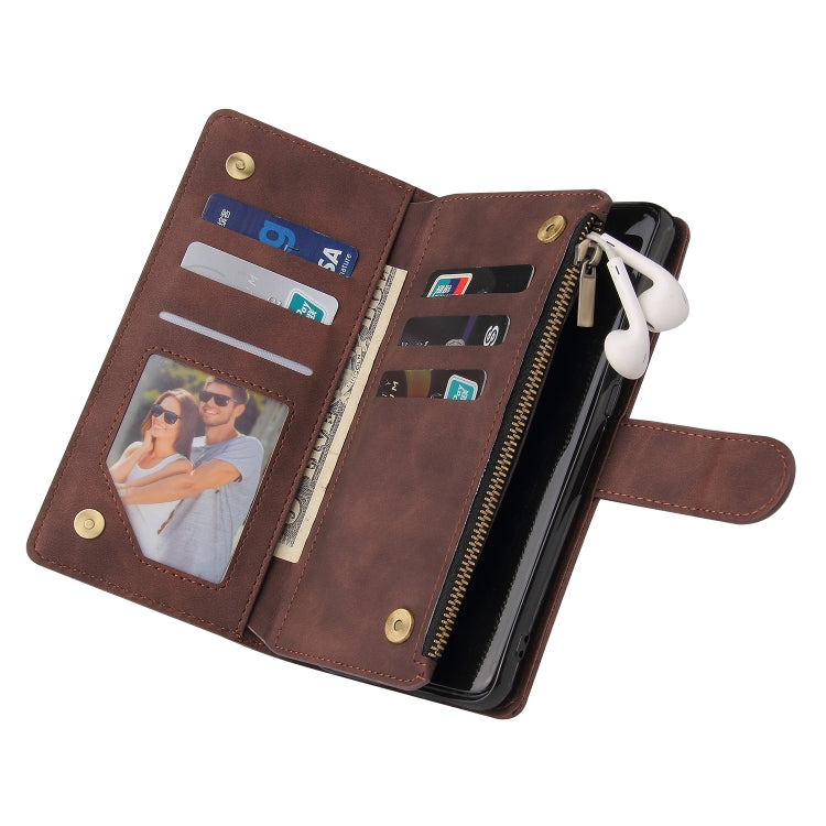 For Samsung Galaxy A72 5G Multifunctional Frosted Zipper Wallet Leather Phone Case