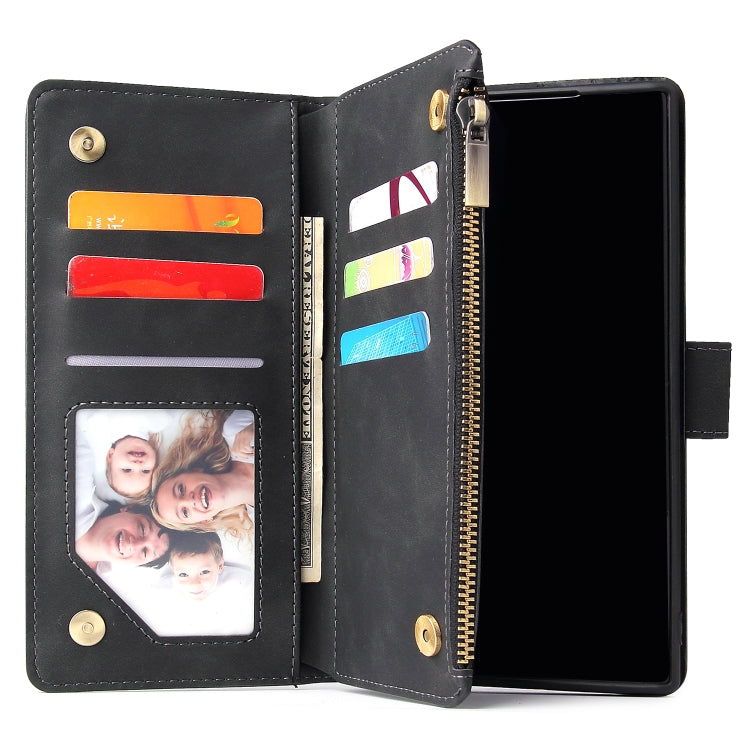 For Samsung Galaxy Note10+ Multifunctional Frosted Zipper Wallet Leather Phone Case