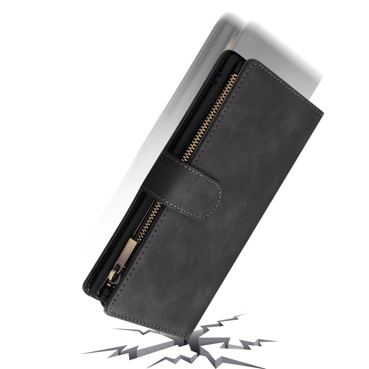 For Samsung Galaxy Note10+ Multifunctional Frosted Zipper Wallet Leather Phone Case