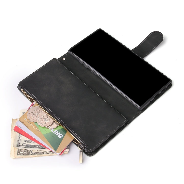 For Samsung Galaxy Note10+ Multifunctional Frosted Zipper Wallet Leather Phone Case