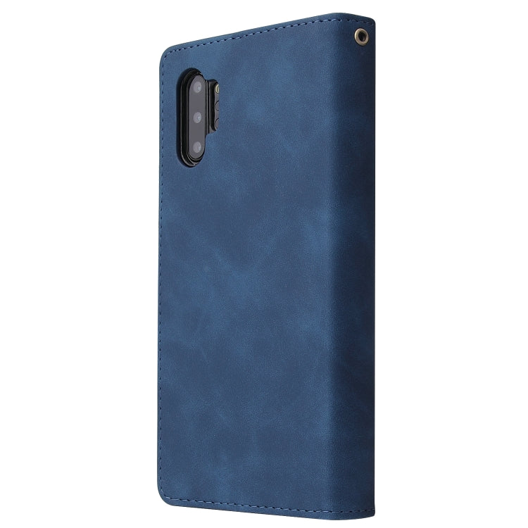 For Samsung Galaxy Note10+ Multifunctional Frosted Zipper Wallet Leather Phone Case