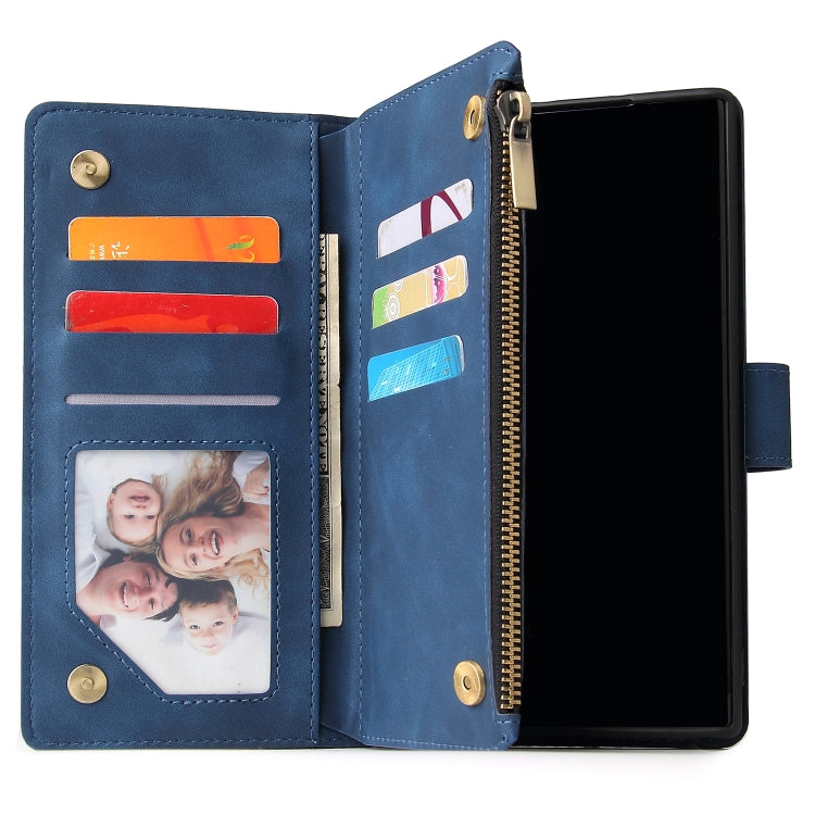 For Samsung Galaxy Note10+ Multifunctional Frosted Zipper Wallet Leather Phone Case