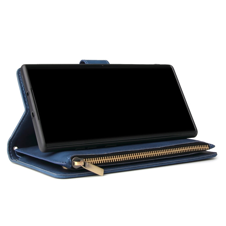 For Samsung Galaxy Note10+ Multifunctional Frosted Zipper Wallet Leather Phone Case