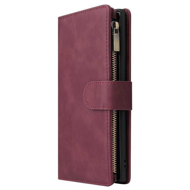For Samsung Galaxy Note10+ Multifunctional Frosted Zipper Wallet Leather Phone Case