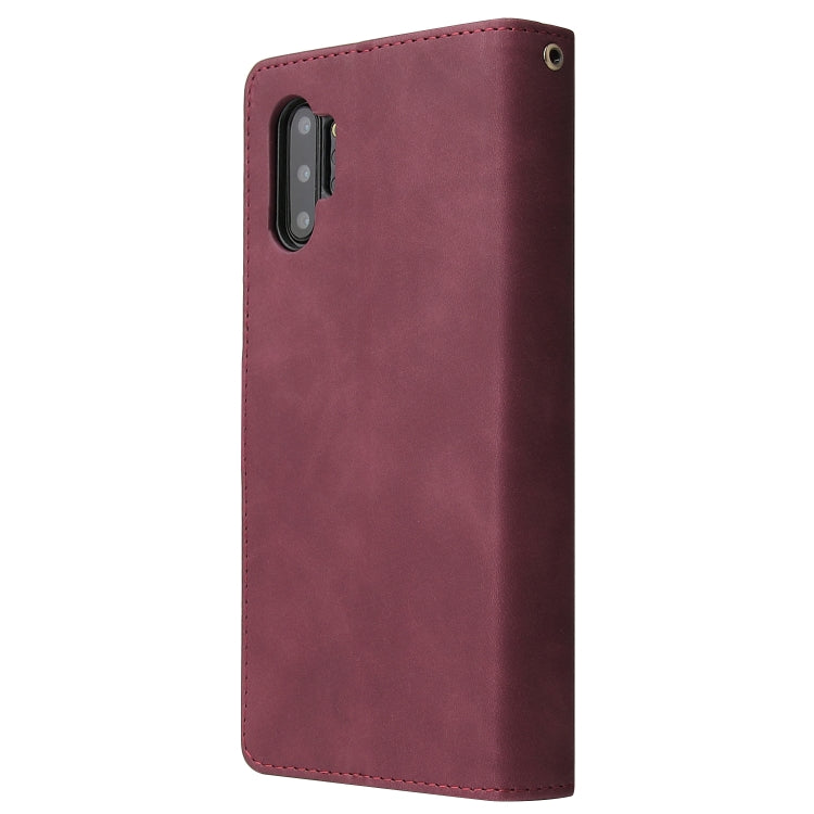 For Samsung Galaxy Note10+ Multifunctional Frosted Zipper Wallet Leather Phone Case