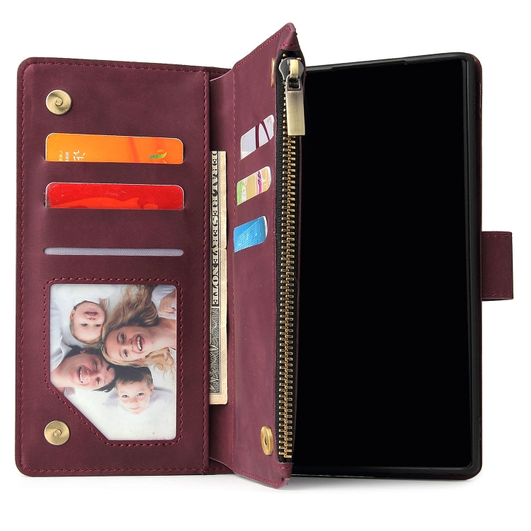For Samsung Galaxy Note10+ Multifunctional Frosted Zipper Wallet Leather Phone Case