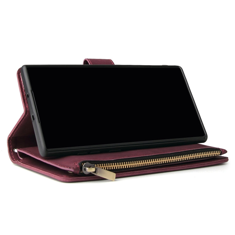 For Samsung Galaxy Note10+ Multifunctional Frosted Zipper Wallet Leather Phone Case