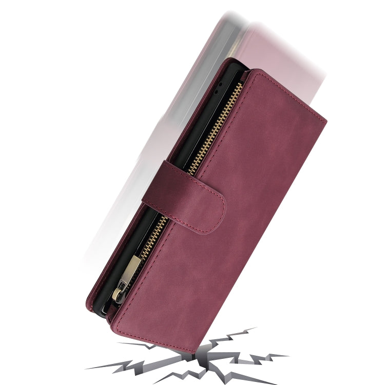 For Samsung Galaxy Note10+ Multifunctional Frosted Zipper Wallet Leather Phone Case