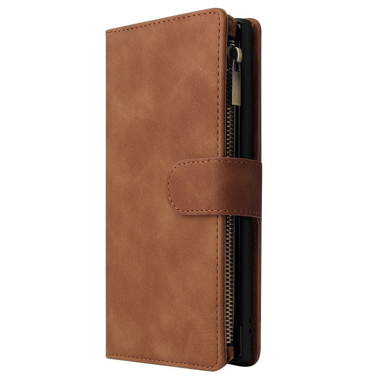 For Samsung Galaxy Note10+ Multifunctional Frosted Zipper Wallet Leather Phone Case