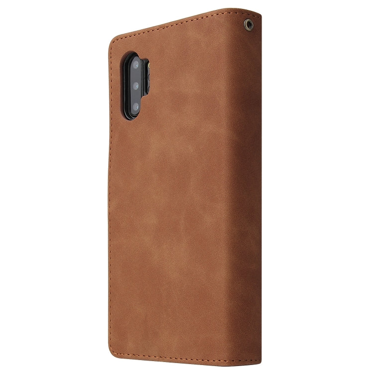 For Samsung Galaxy Note10+ Multifunctional Frosted Zipper Wallet Leather Phone Case