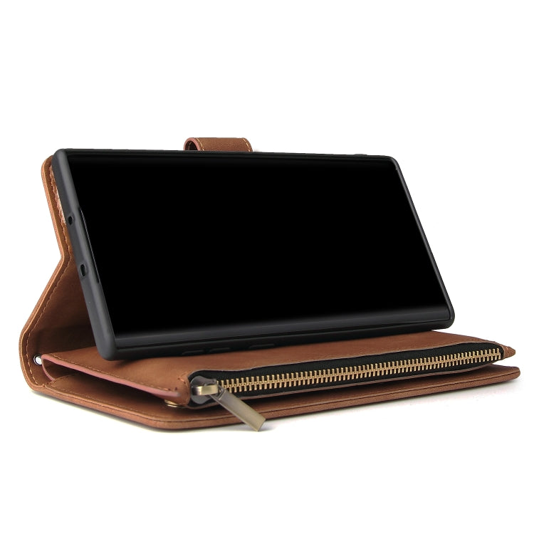 For Samsung Galaxy Note10+ Multifunctional Frosted Zipper Wallet Leather Phone Case